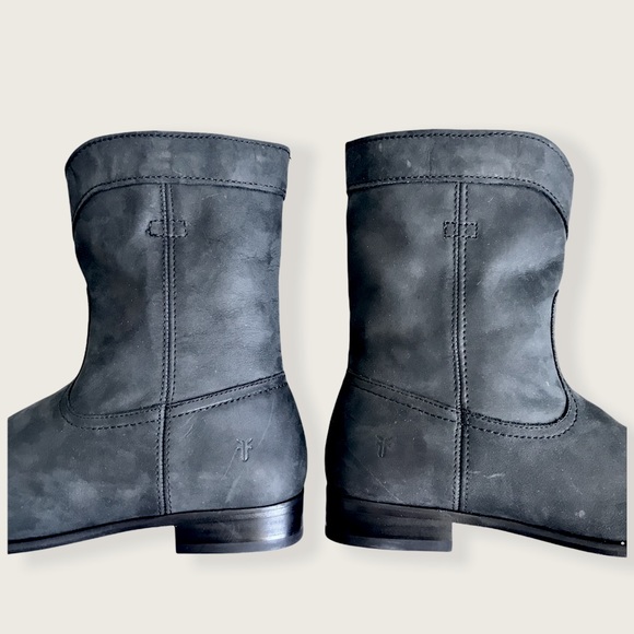 Frye Cara Roper Pull On Short Western Suede Boots - Picture 10 of 14